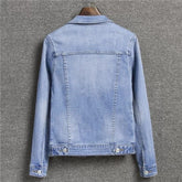 Women's Long-Sleeved Single-Breasted Jeans Jacket Women's Short Top